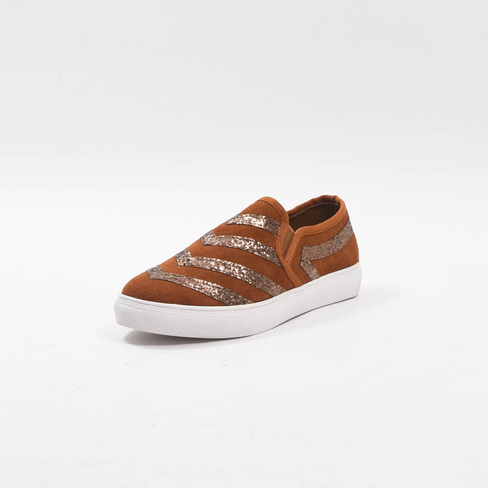 André Baskets Slip-on Daim Pailleté Femme