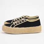 André Espadrilles Plateforme Toile Noir Femme