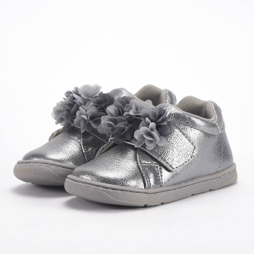 Chicco Baskets Argentées à Fleurs Premiers Pas Fille