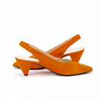 André Escarpins Slingback Daim Orange Femme