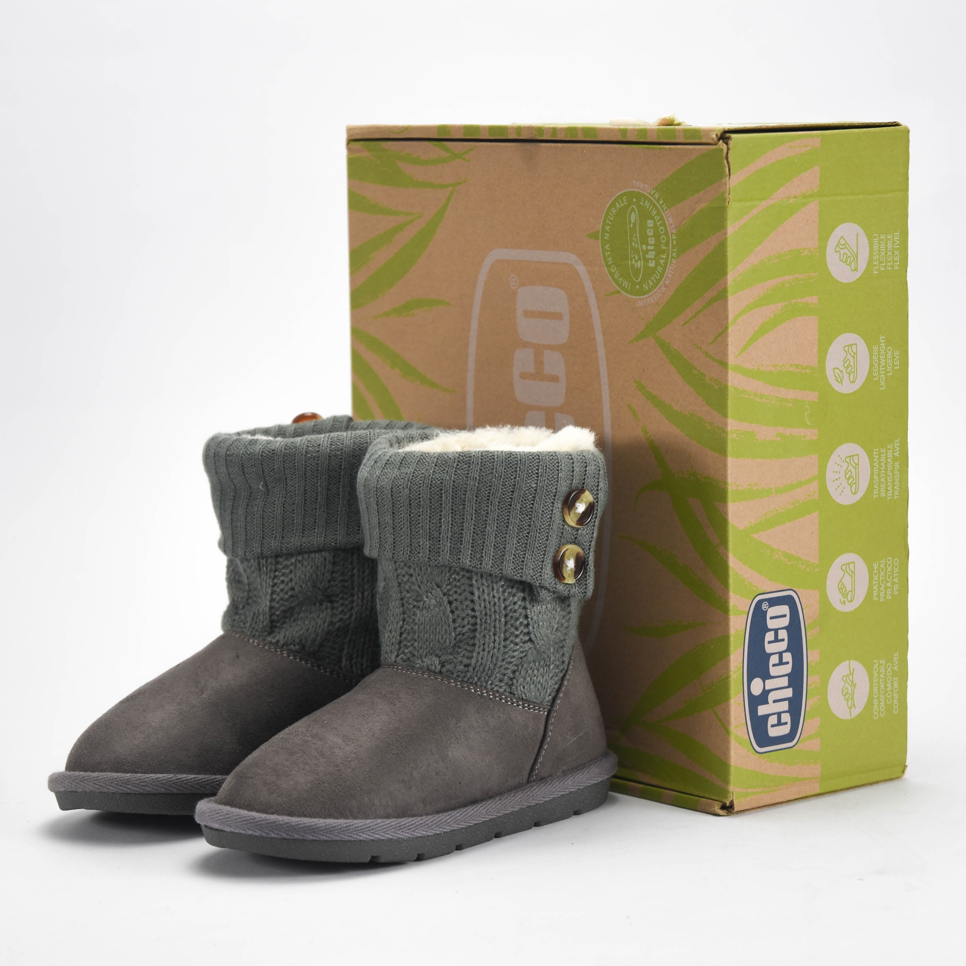 Chicco Bottines Fourrées Chaudes en Tricot Enfant