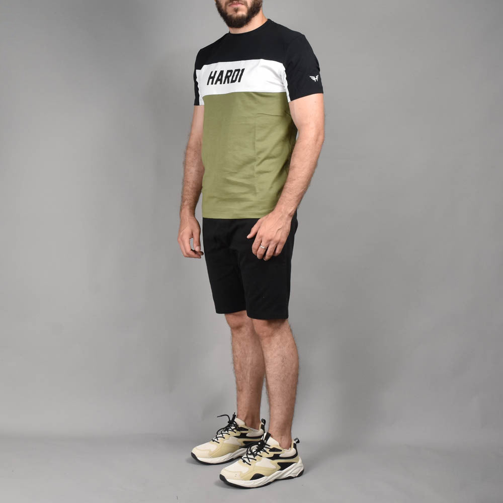 HARD1 T-shirt Tricolore Design Moderne Homme