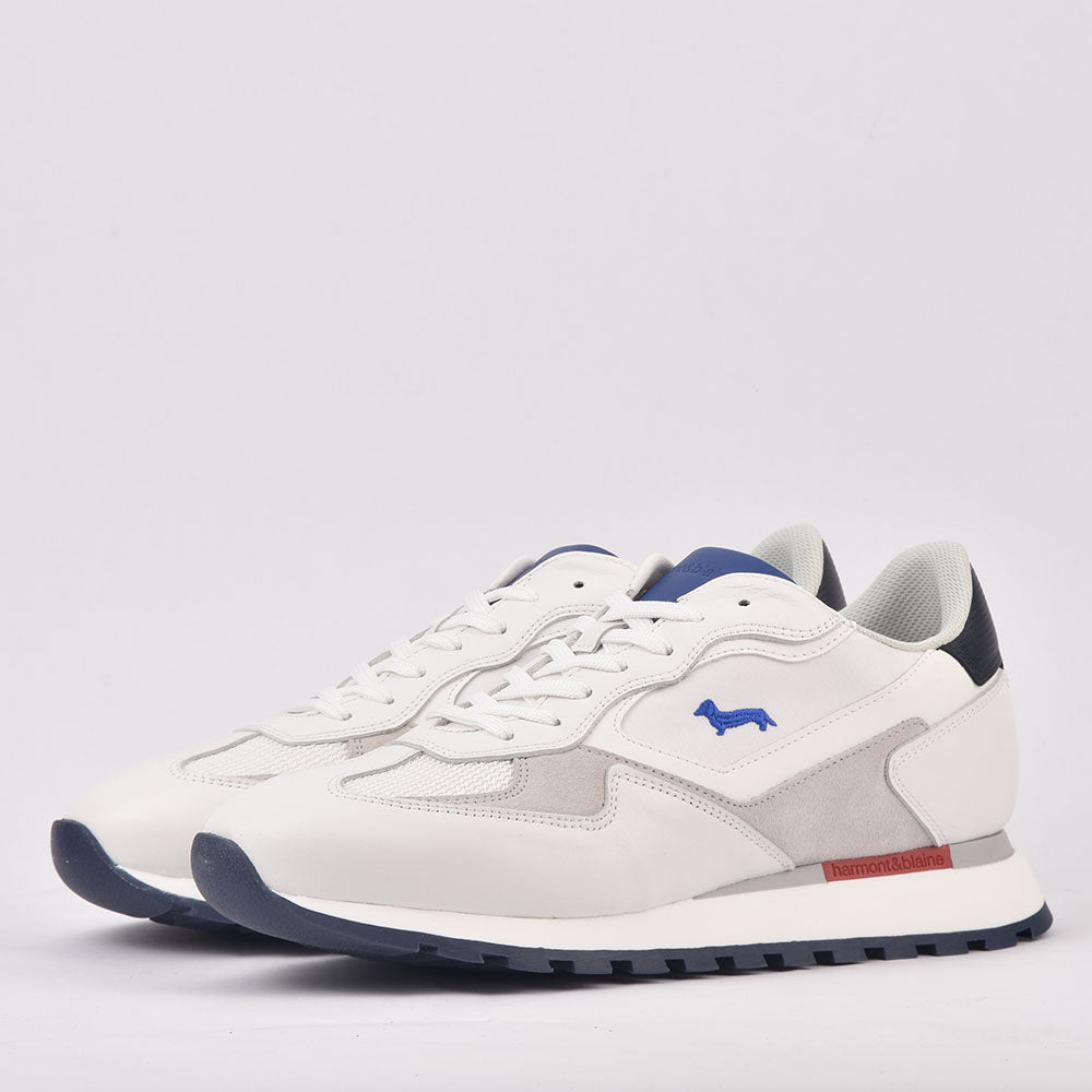 HARMONT AND BLAINE SCARPA UOMO CALF  FABRIC BIANCO﻿ 2