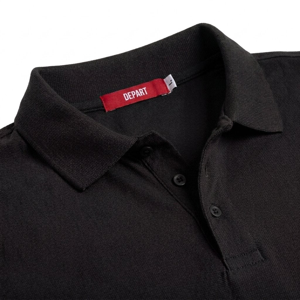 Kimland Polo Homme Noir Classique Élégant
