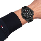 Montre Tommy Hilfiger Acier Inoxydable Noir Élégante Homme