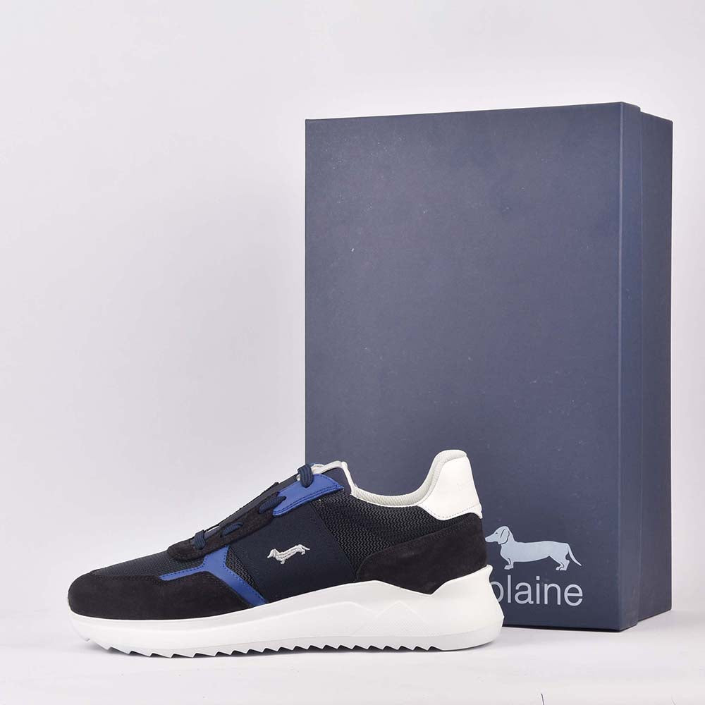HARMONT AND BLAINE SCARPA UOMO CAMOSCIO TEX FABRIC BLUU﻿ 2