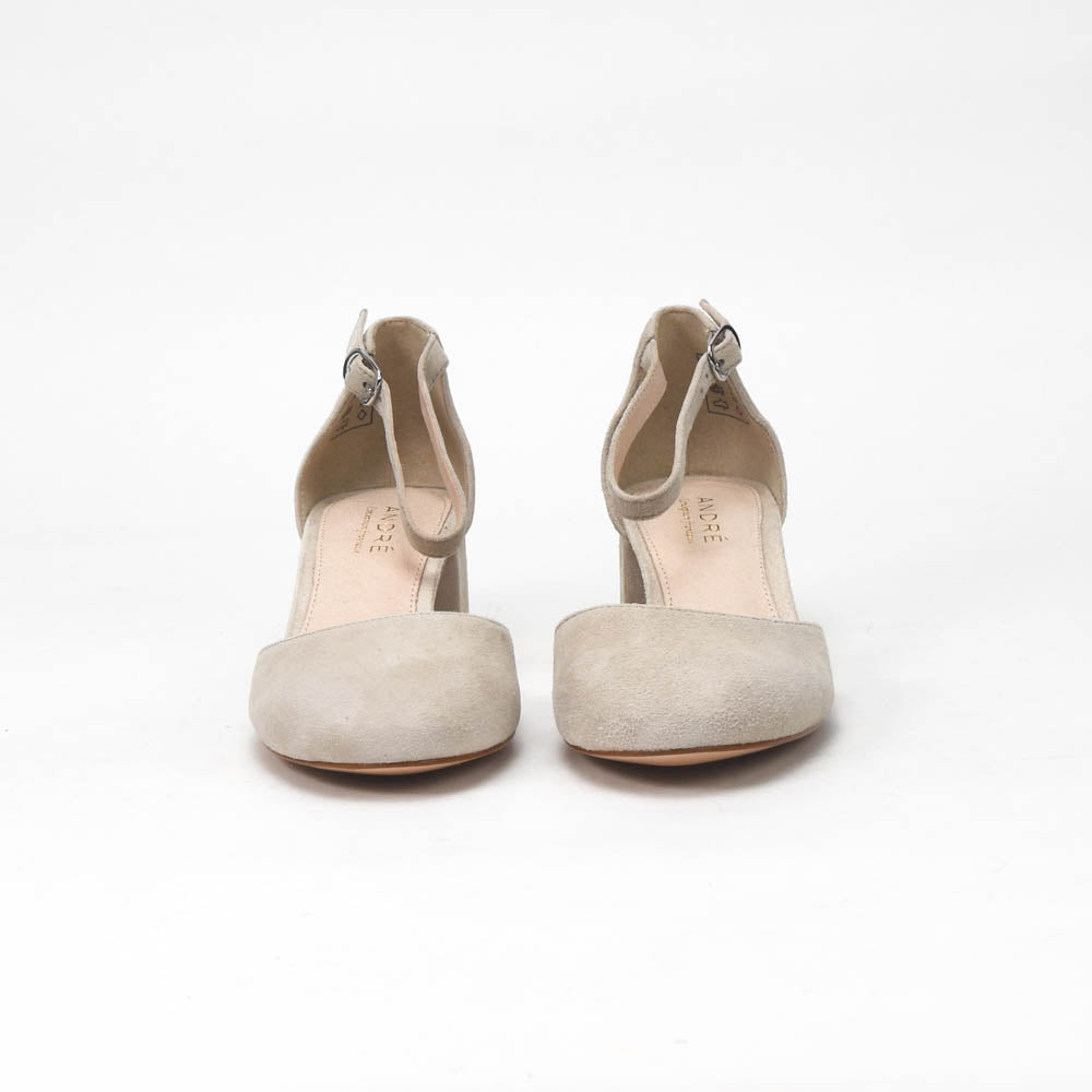 André Escarpins à Bride Daim Beige Femme