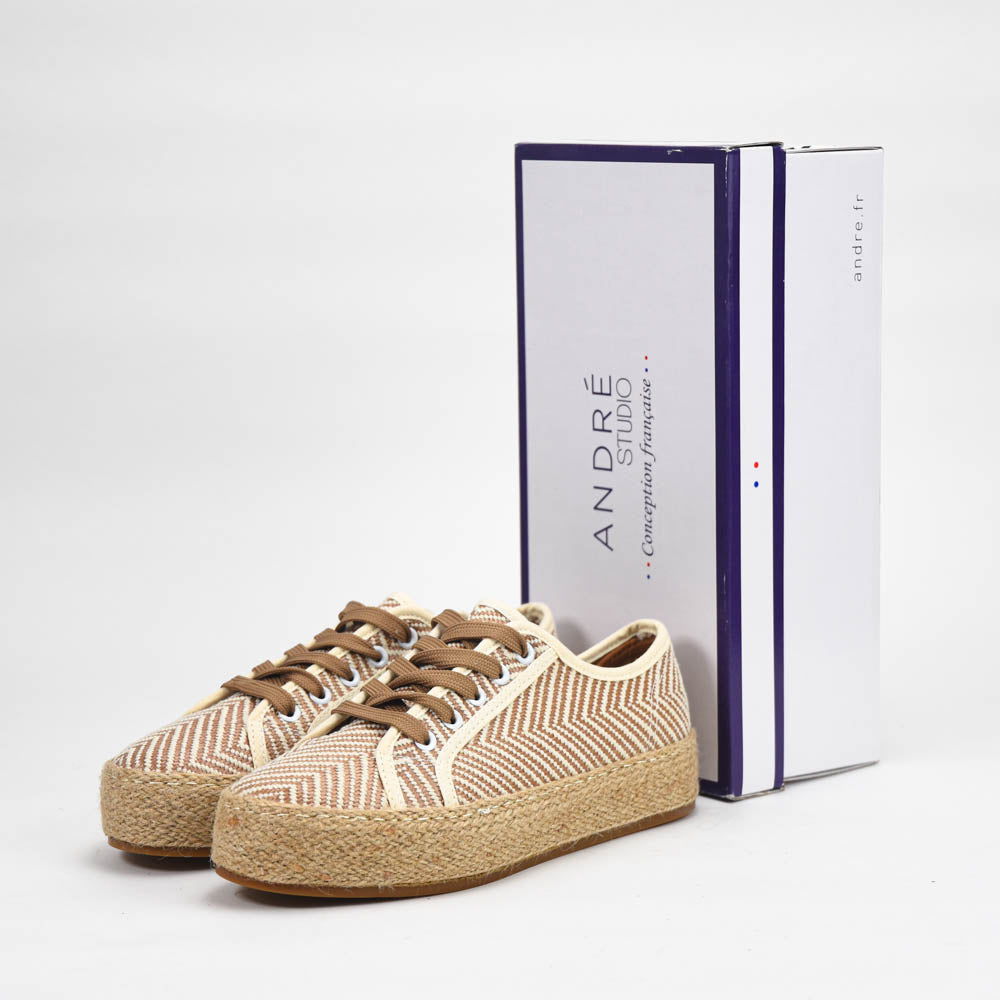 André Espadrilles à Lacets Motif Chevron Femme