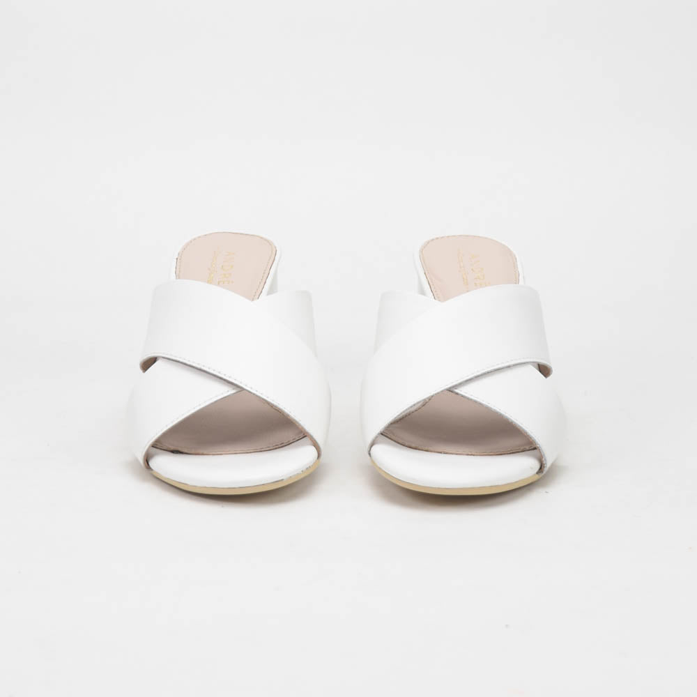 André Mules à Talons Blancs Élégantes Femme