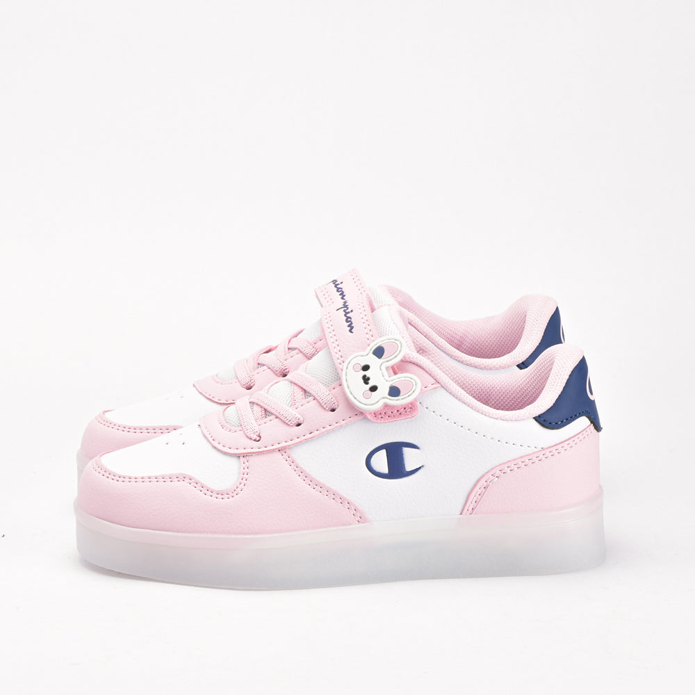 Champion Baskets Basses Roses et Blanches Fille