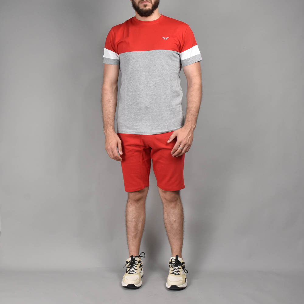 HARD1 Ensemble Été T-shirt et Short Color-block Homme