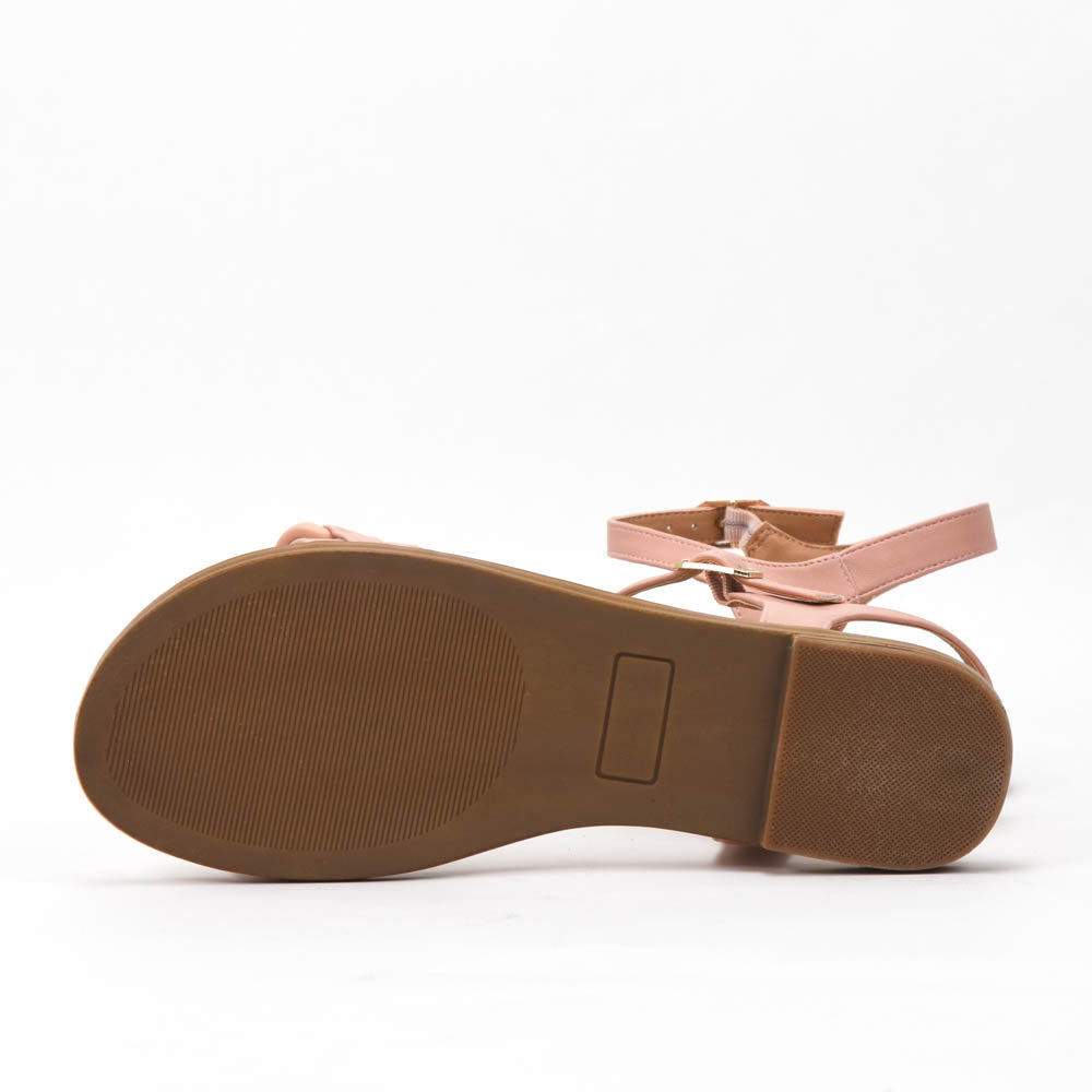 Kimland Sandales Femme Élégantes à Chaîne Rose
