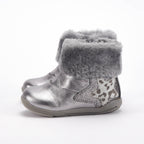 Chicco Bottines Argentées Fourrées Souples Bébé Fille