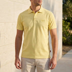 Kimland Polo Homme Jaune Coupe Classique Élégant
