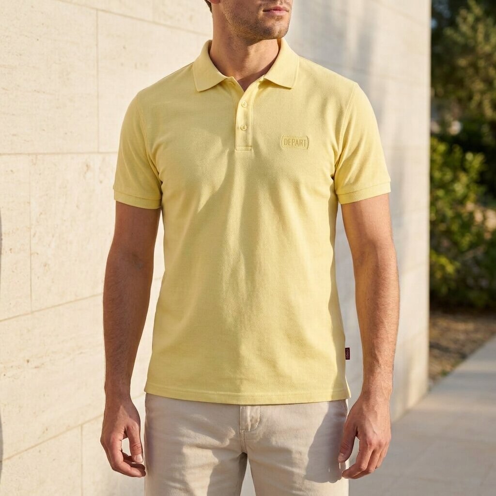Kimland Polo Homme Jaune Coupe Classique Élégant