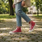 André Baskets Montantes Imprimé Bandana Rouge Unisexe