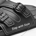 Kito Claquettes Confortables à Boucles Noir Homme
