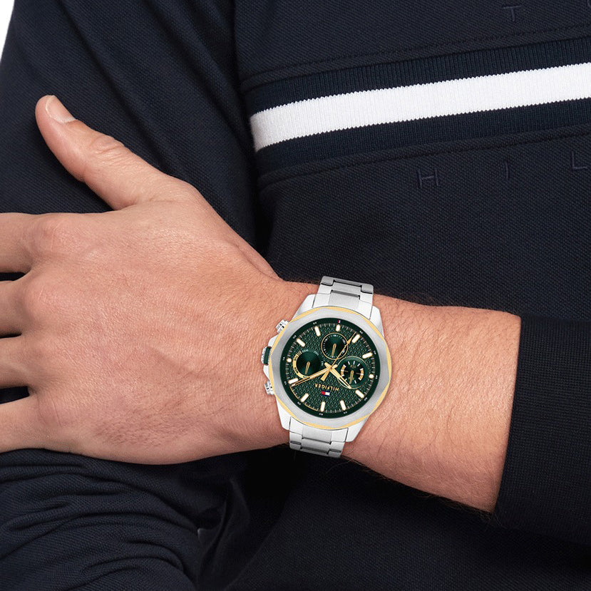 Montre Tommy Hilfiger Cadran Géométrique Élégante Homme
