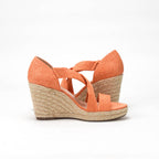 André Sandales Compensées Espadrilles Orange Femme