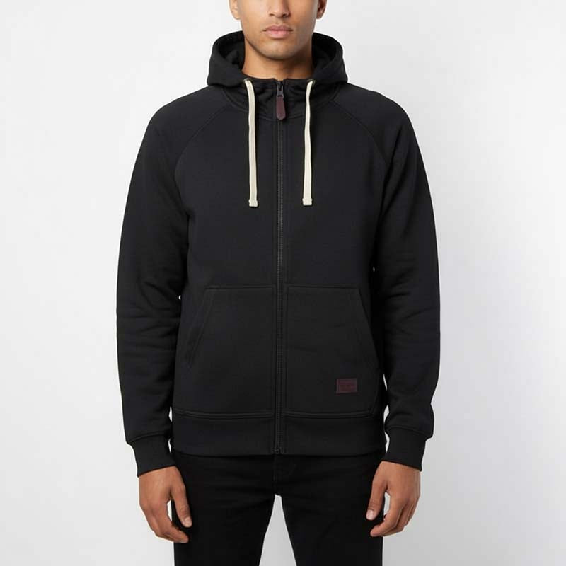Milano Sweat à Capuche Zippé Premium Homme Noir