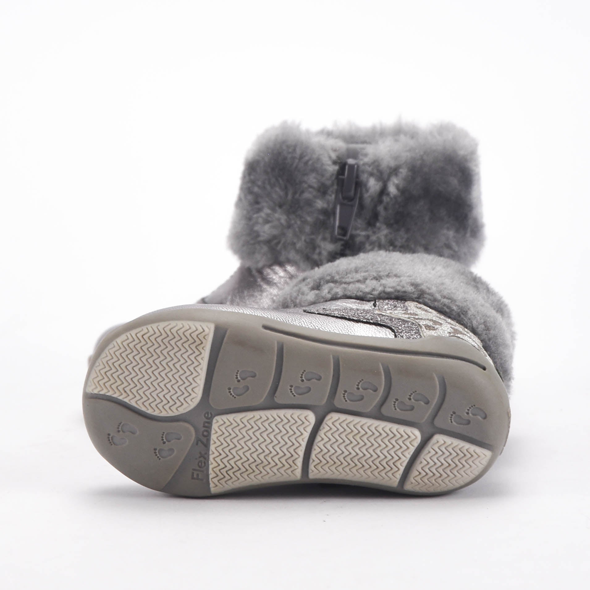 Chicco Bottines Argentées Fourrées Souples Bébé Fille