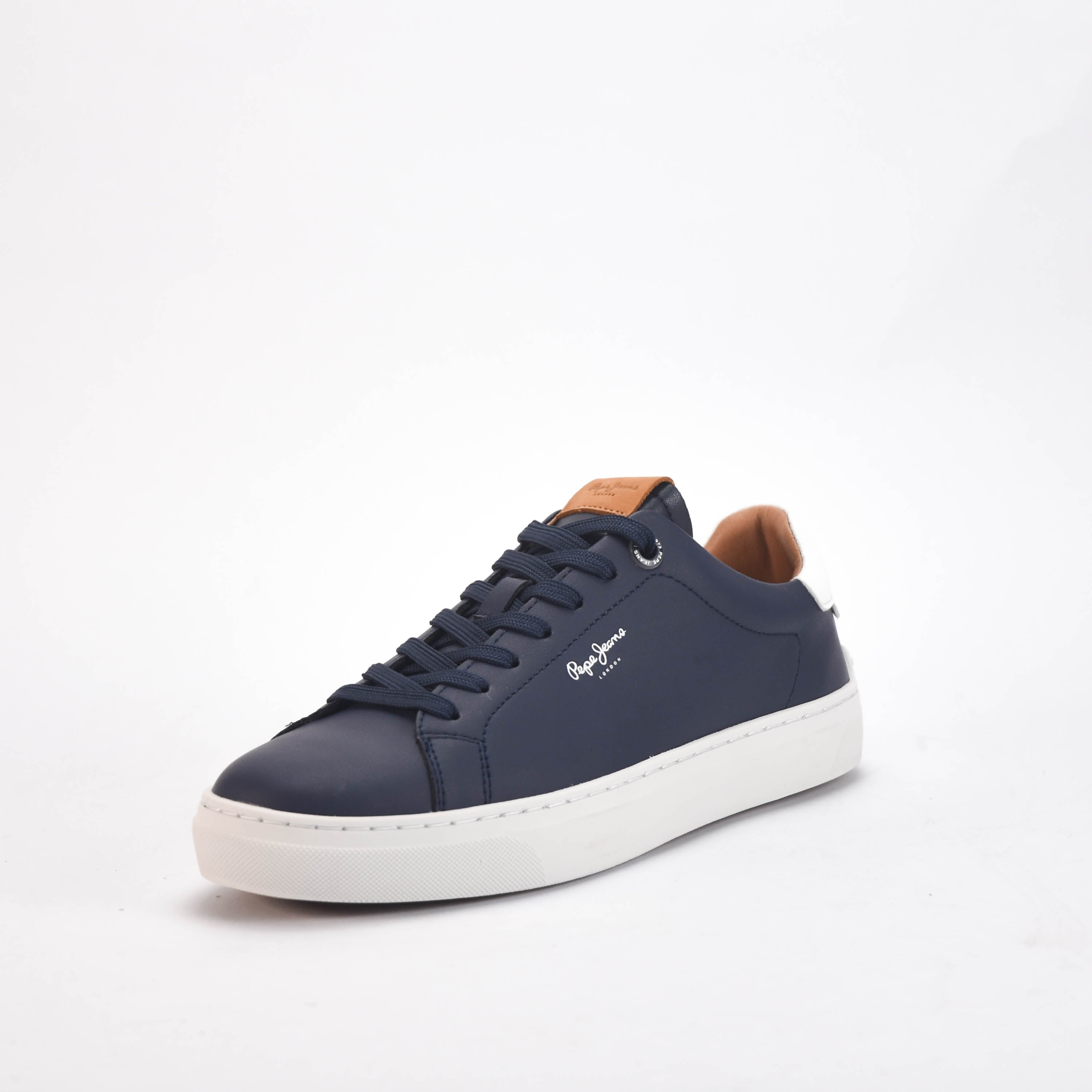 Pepe Jeans Sneakers Adams en Cuir Bleu Marine Homme