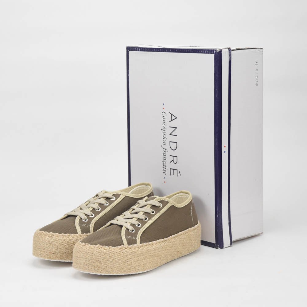 André Baskets Plateforme Toile Femme