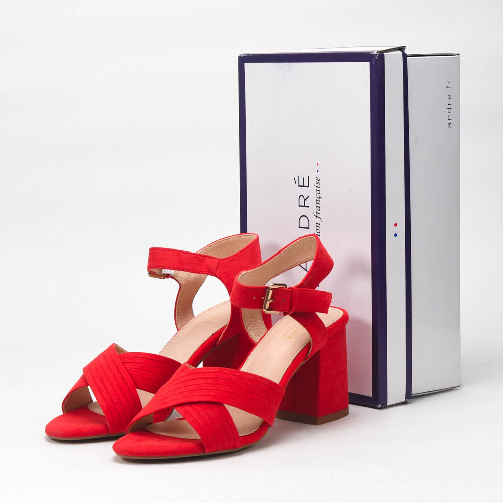 André Sandales à Talons Carrés Élégantes Femme