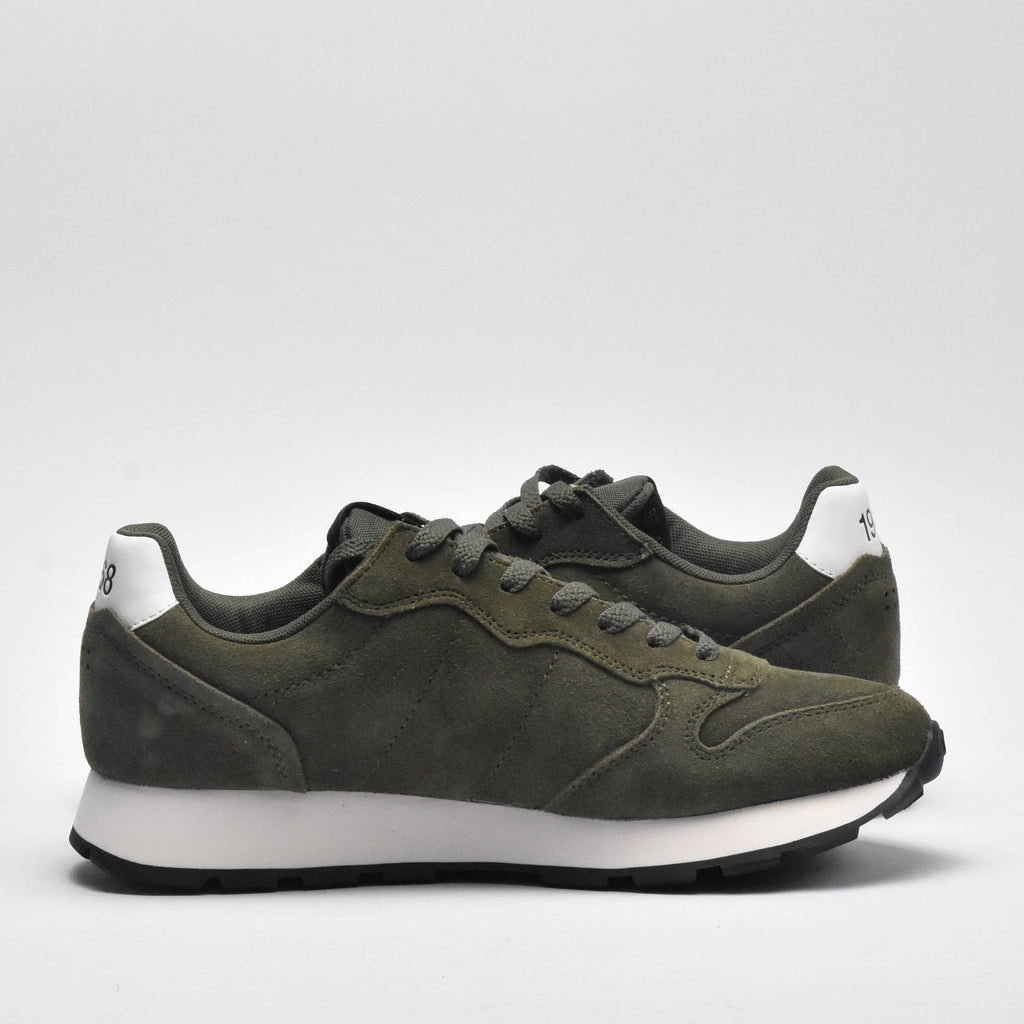 SUN68 Sneakers Tom Suede Vert Militaire Homme