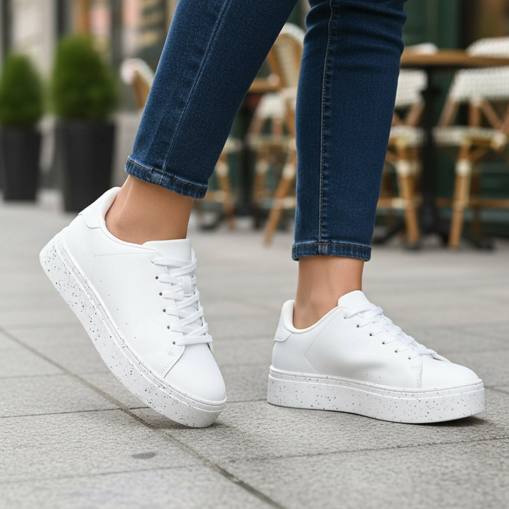 André Baskets Basses Plateforme Blanc Femme