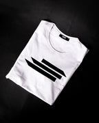T-shirt BLANC AVEC  TROIS LIGNES NOIR