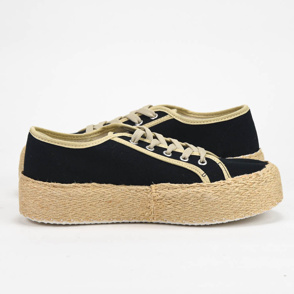 André Espadrilles Plateforme Toile Noir Femme