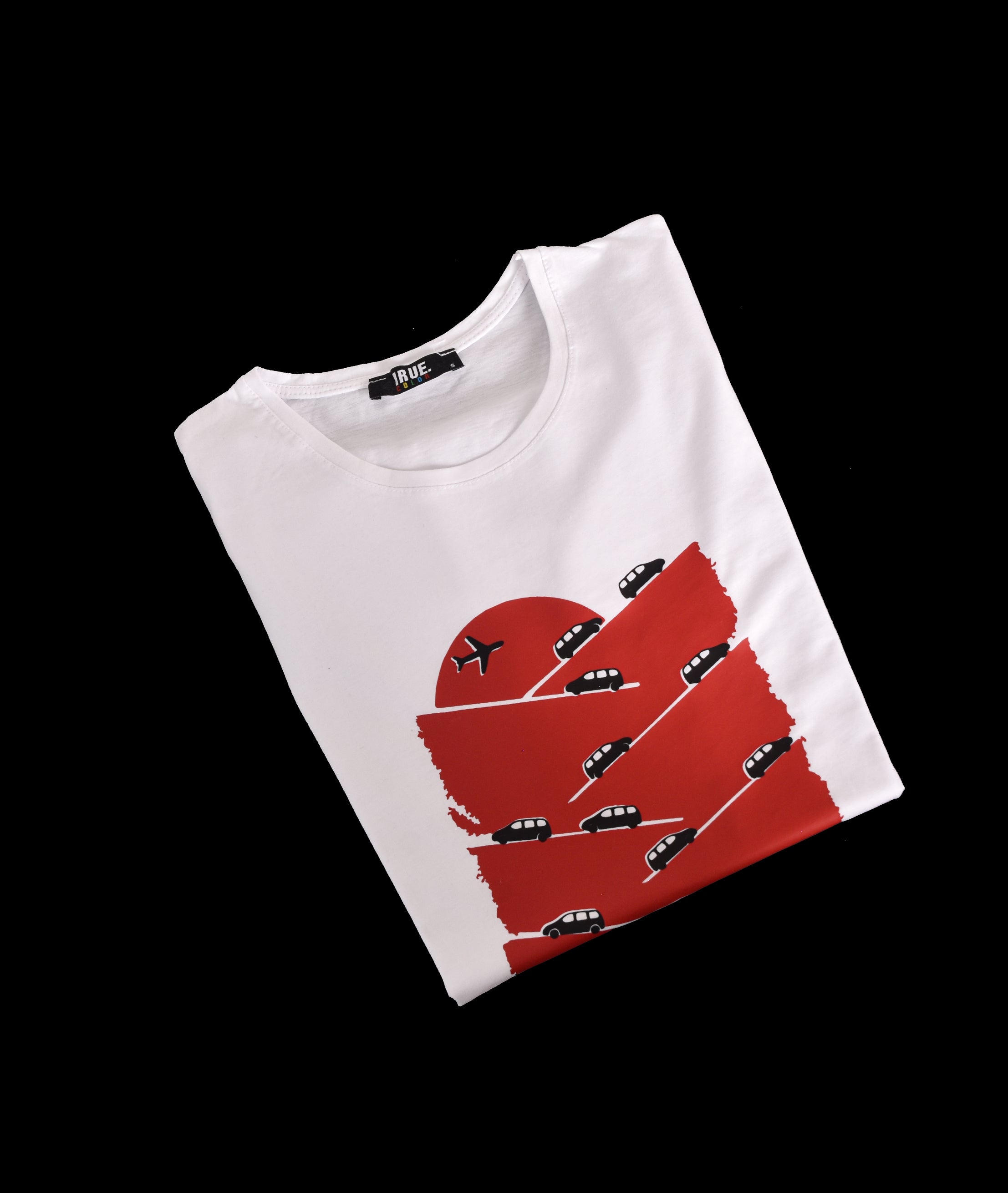 T-shirt BLANC 2 LOGO ROUGE MOTIF VOITURES