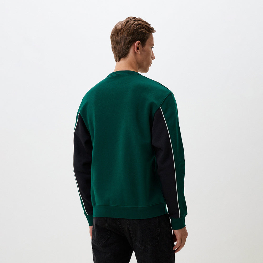 Reebok Sweatshirt Colorblock Vert et Noir Homme
