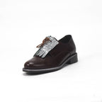 André Chaussures Richelieu Cuir Marron à Franges Femme