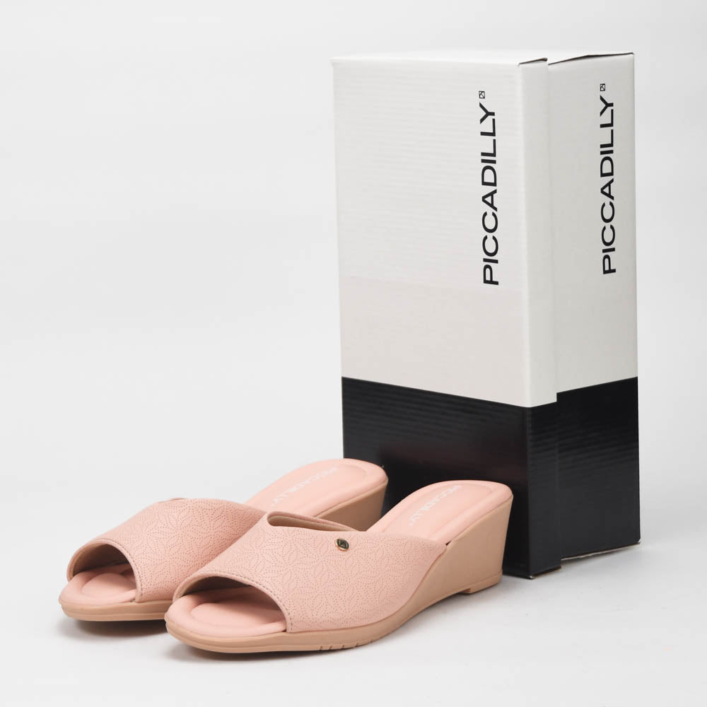 Piccadilly Sabots Compensés Élégants Rose Poudré Femme
