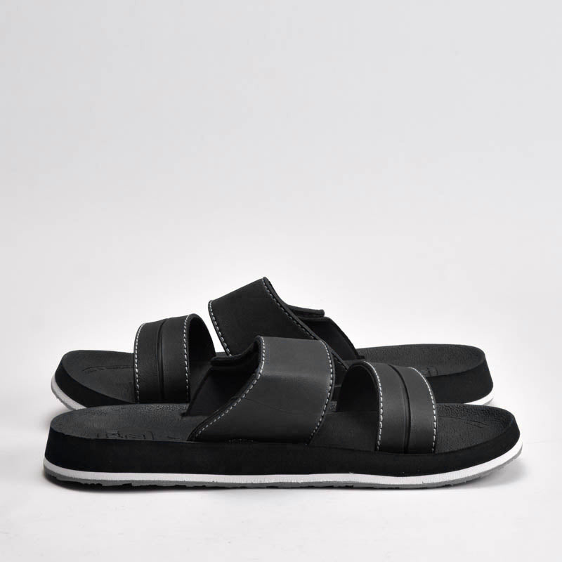 Kito Sandales Confortables à Scratch Noir Homme