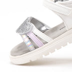 Safety Jogger Sandales Fille Blanc Pailleté Confortables