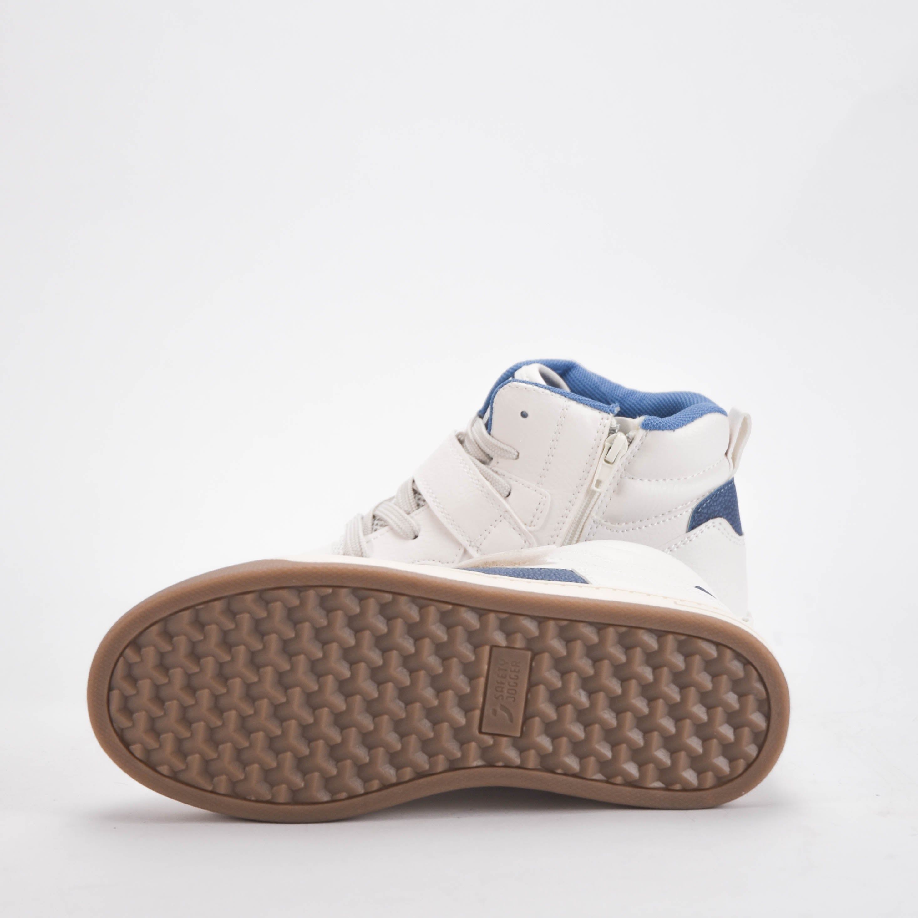 Safety Jogger Baskets Montantes Vegan Blanc et Bleu Junior