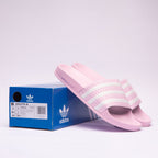 Adidas Adilette Claquettes Légères Femme Rose et Blanc