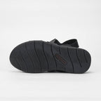 Democrata Sandales Confortables en Cuir Noir Homme