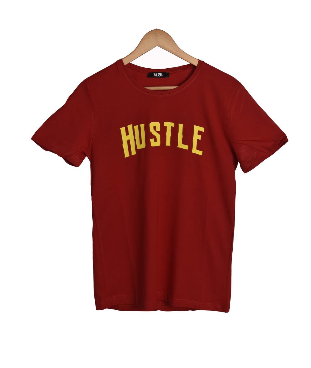 T-shirt ROUGE ET JAUNE * HUSTLE *