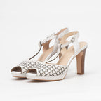 André Sandales à Talons Découpées Blanc Femme