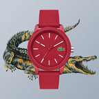 Montre Lacoste Rouge Bracelet Silicone Élégante Unisexe