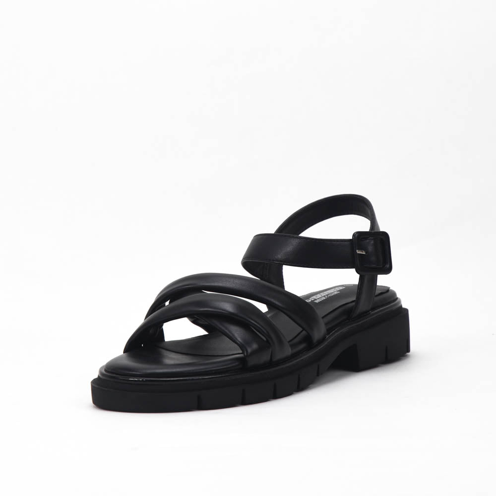 Kimland Sandales Plates Confortables Noir Femme