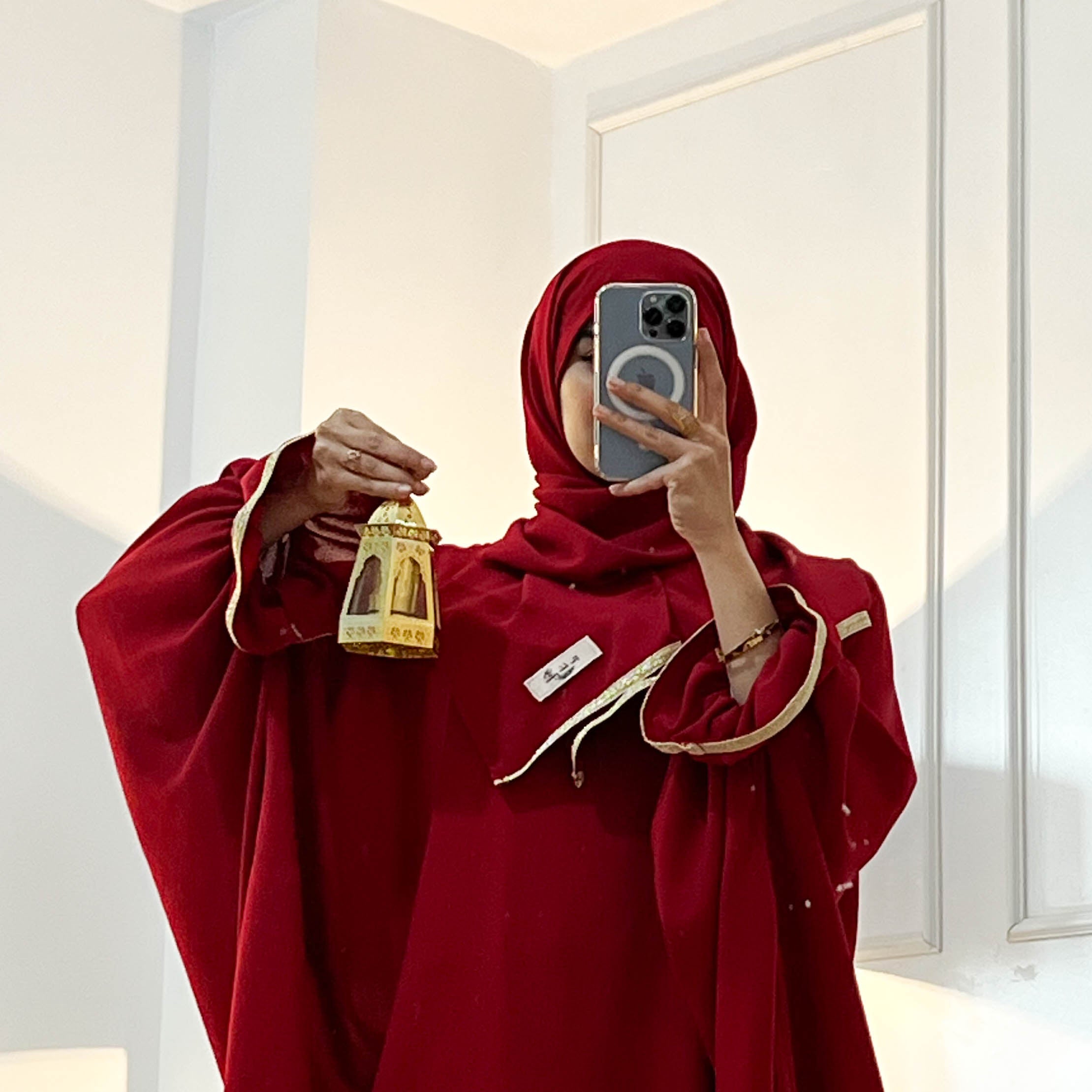 Kimland Abaya Takem Rouge Élégante pour Femme