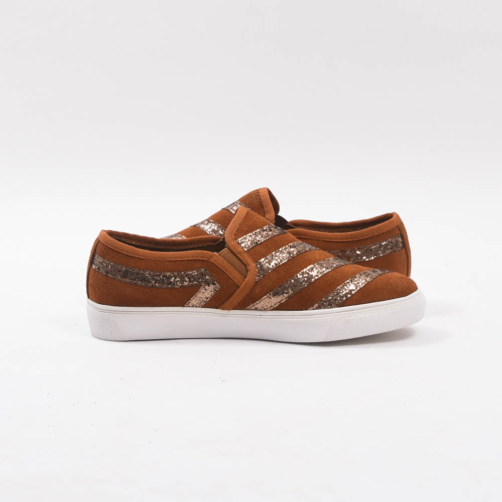 André Baskets Slip-on Daim Pailleté Femme