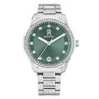 Tommy Hilfiger Montre Femme Cadran Vert Cristaux Élégante