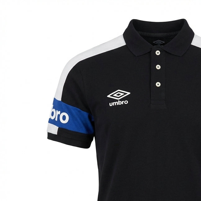 Umbro Polo Sportif Noir et Blanc Homme
