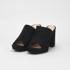 André Mules à Talons Hauts Noir Élégantes Femme